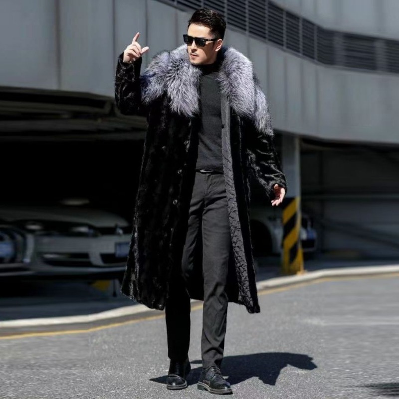 Winter Clothing Brand - Men's Faux Mink Coat Winter Long