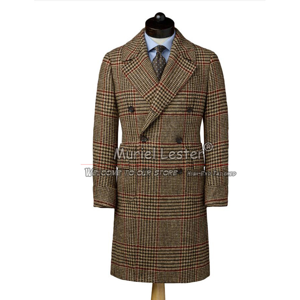 Wool Blend Coat - Man England Style Suit Jackets Tweed