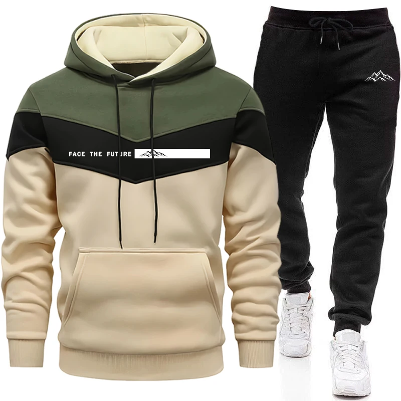 Warm Winter Clothing - Tracksuit Men's Fashion Casual Hooded Sweatshirt