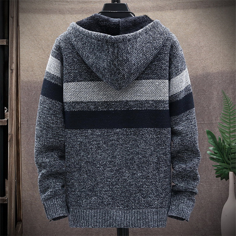 Men's Striped Sweater Coat Thi - огляд і ціна Wool Blend Coat