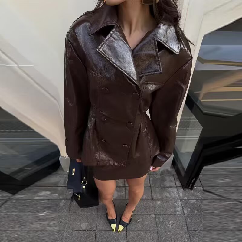 Fashionable Bright Leather Jac - огляд і ціна Warm Winter Clothing