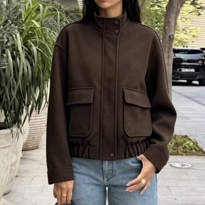 Women Stand Collar Wool Blend  - огляд і ціна Wool Blend Coat