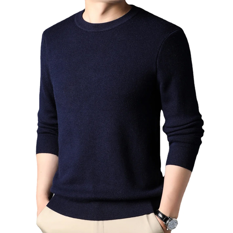 Men's Solid Color Knitted Pull - огляд і ціна Wool Blend Coat