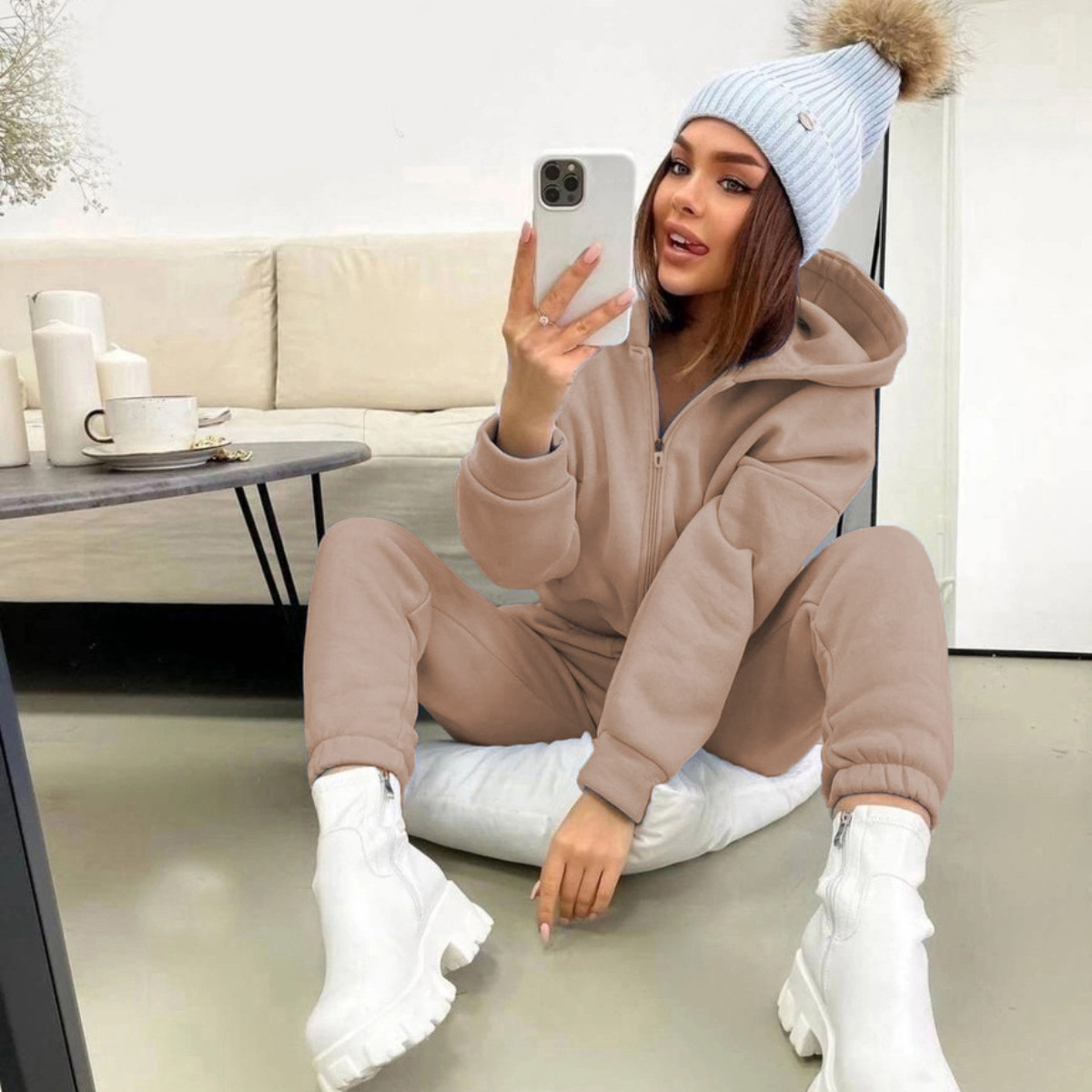 Zipper Hooded Coat Pants Sets  - огляд і ціна Winter Clothing Sales
