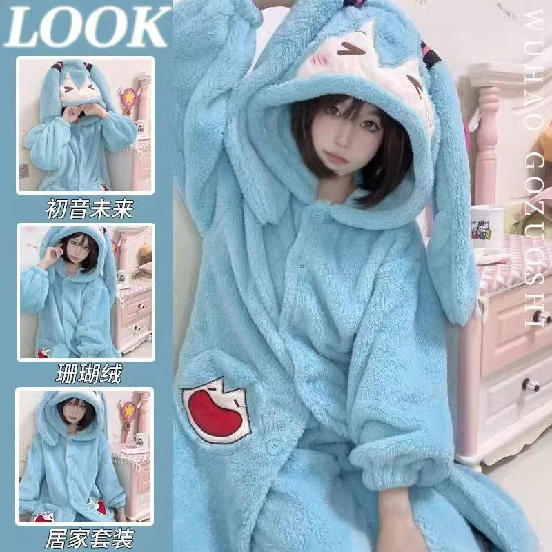 Miku Anime Pajamas Cute Winter - огляд і ціна Warm Winter Clothing