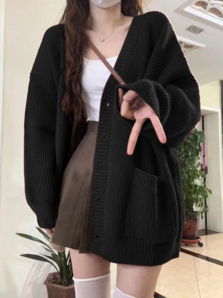 Loose Cardigan Women Long Slee - огляд і ціна Wool Blend Coat