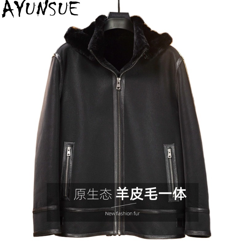 AYUNSUE Black Real Fur Coat Me - огляд і ціна Warm Winter Clothing